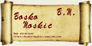 Boško Moskić vizit kartica